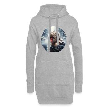 Japanmakak Japanese Macaque - Hoodie-Kleid - Grau meliert - Vorne