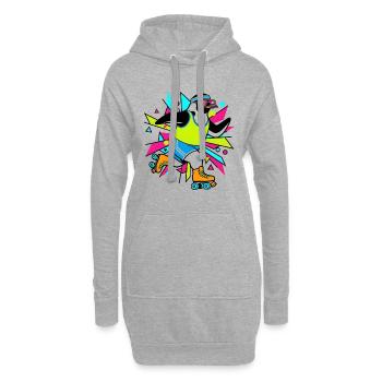 Rocker Heavy Metal Penguin Guitar Rock Musique - Sweat-shirt à capuche long Femme - gris chiné - Devant