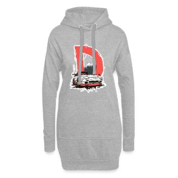 D Drift Mount Fuji Autografik - Hoodie-Kleid - Grau meliert - Vorne