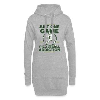 Pickleball : Juste un match, dépendance au pickleball - Sweat-shirt à capuche long Femme - gris chiné - Devant