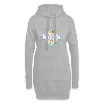 Triest Italien Retro Segelschiff Vintage Souvenir - Hoodie-Kleid - Grau meliert - Vorne