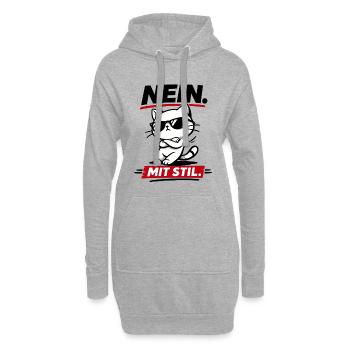 Coole Katze mit Stil lustig für Katzenfans - Hoodie-Kleid - Grau meliert - Vorne