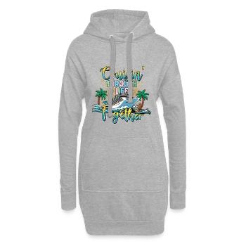 Gemeinsam durchs Leben cruisen Familienurlaub - Hoodie-Kleid - Grau meliert - Vorne