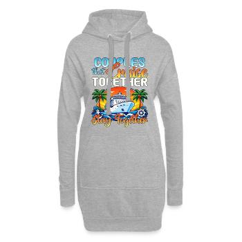 Paare, die zusammen kreuzen, bleiben zusammen - Hoodie-Kleid - Grau meliert - Vorne