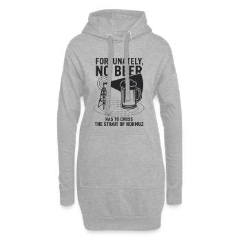 Fortunately No Beer Strait of Hormuz Humor - Hoodie-Kleid - Grau meliert - Vorne