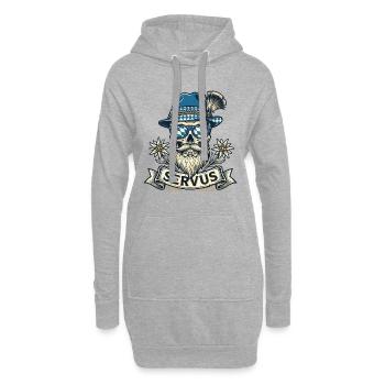 Trachtenshirt Herren Trachten T-Shirt Servus - Hoodie-Kleid - Grau meliert - Vorne