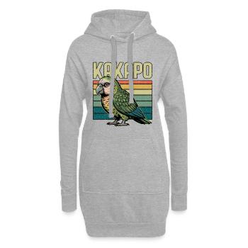 Kakapo Papagei Rétro de Nouvelle-Zélande - Sweat-shirt à capuche long Femme - gris chiné - Devant