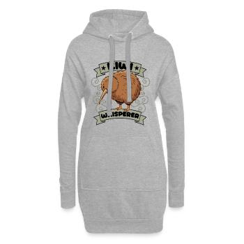 Whisperer de Kiwi Oiseau Kiwi de Nouvelle-Zélande - Sweat-shirt à capuche long Femme - gris chiné - Devant