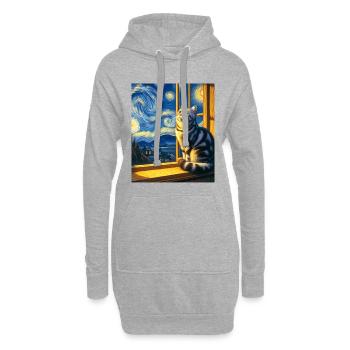 Amerikanische Kurzhaarkatze Starry Night - Hoodie-Kleid - Grau meliert - Vorne