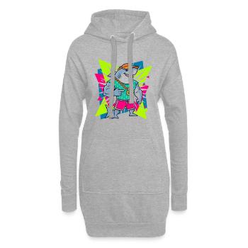 Rocker Heavy Metal Animal Guitar Rock Musique - Sweat-shirt à capuche long Femme - gris chiné - Devant
