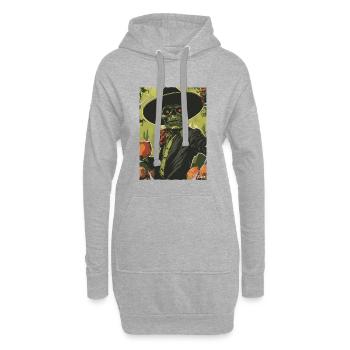 Wüstenskelett in Sombrero - Hoodie-Kleid - Grau meliert - Vorne
