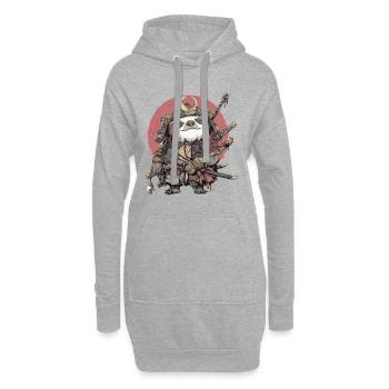 Armure samouraï paresseuse - Sweat-shirt à capuche long Femme - gris chiné - Devant