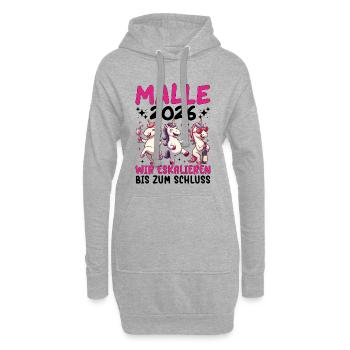  Malle 2026 Wir Eskalieren Bis Zum Schluss Einhorn - Hoodie-Kleid - Grau meliert - Vorne