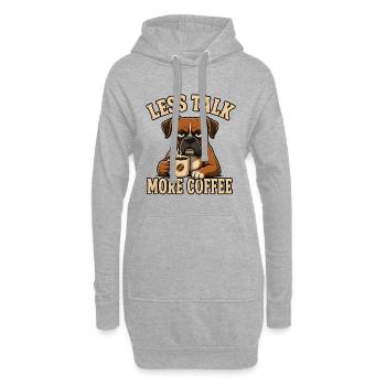 Chemise de chien boxer Coffee Dit drôle - Sweat-shirt à capuche long Femme - gris chiné - Devant