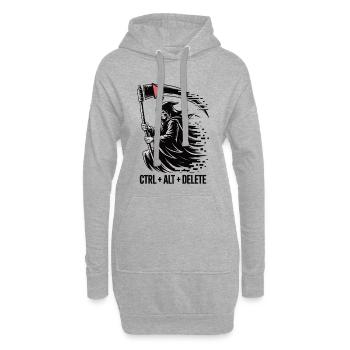 Supprimer un t-shirt Alt-Delete avec Faucheur - Chemise Gamer - Sweat-shirt à capuche long Femme - gris chiné - Devant