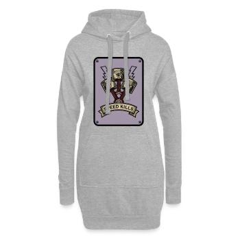 Moto Biker V-Twin Moteur Skull Skull Rocker - Sweat-shirt à capuche long Femme - gris chiné - Devant