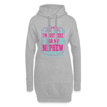 Tante, je suis juste là pour mon neveu - Sweat-shirt à capuche long Femme - gris chiné - Devant