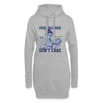 Pickleball-Haare, der sich nicht interessiert, lustiger Gurkenballspieler - Hoodie-Kleid - Grau meliert - Vorne