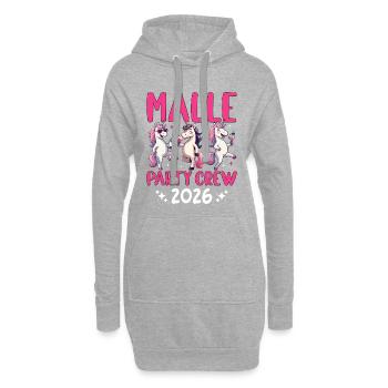 Malle Party Crew 2026 - Hoodie-Kleid - Grau meliert - Vorne