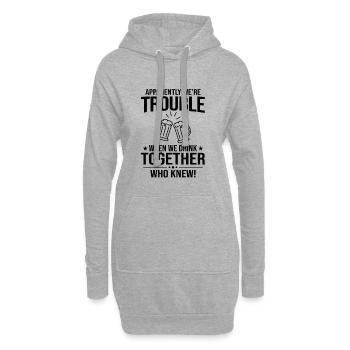 Anscheinend sind wir Ärger mit sarkastischem Biertrinken - Hoodie-Kleid - Grau meliert - Vorne