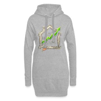 Immobilienmakler Makler - Hoodie-Kleid - Grau meliert - Vorne