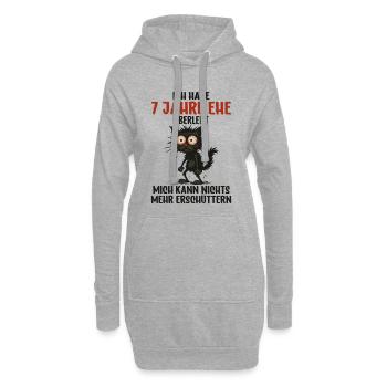 7. Hochzeitstag, 7 Jahre verheiratet, 7 Jahre Ehe - Hoodie-Kleid - Grau meliert - Vorne