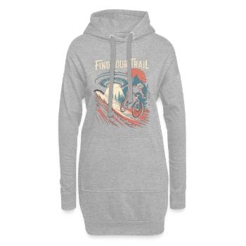VTT, Descente, Action du cyclisme - Sweat-shirt à capuche long Femme - gris chiné - Devant