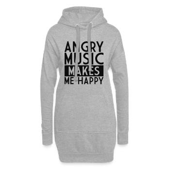 Angry Music Makes Me Happy - Rock Spruch Metal - Hoodie-Kleid - Grau meliert - Vorne