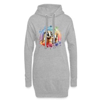 Nasenbär Coati - Sweat-shirt à capuche long Femme - gris chiné - Devant