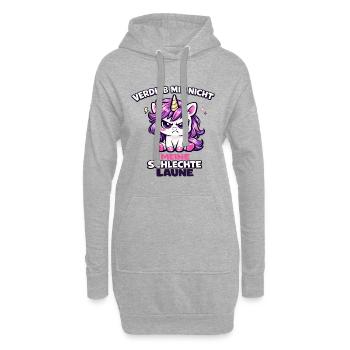 Verdirb mir nicht meine schlechte Laune - Hoodie-Kleid - Grau meliert - Vorne