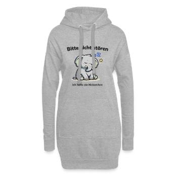 Bitte nicht stören, ich halte ein Nickerchen - Hoodie-Kleid - Grau meliert - Vorne