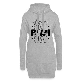 Blah Blah Blah Humour au bureau Discussion de travail - Sweat-shirt à capuche long Femme - gris chiné - Devant