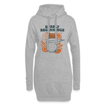 Débuts au levain pétillant cultures vivantes - Sweat-shirt à capuche long Femme - gris chiné - Devant