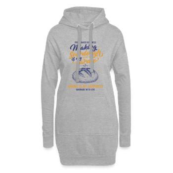 Sauerteigbrot Backen Sauerteig machen - Hoodie-Kleid - Grau meliert - Vorne