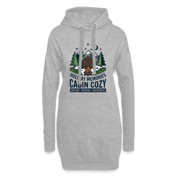 Camping Wandern Berge Outdoor - Hoodie-Kleid - Grau meliert - Vorne