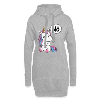 Genervtes Einhorn Nö - Hoodie-Kleid - Grau meliert - Vorne