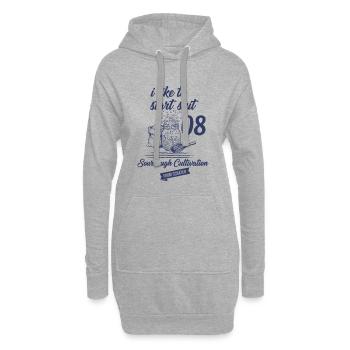 J’aime commencer la culture du levain en 08 - Sweat-shirt à capuche long Femme - gris chiné - Devant