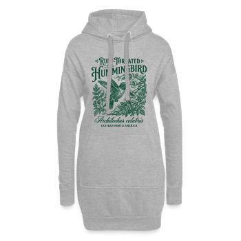 Rubinkehl-Kolibri - Hoodie-Kleid - Grau meliert - Vorne
