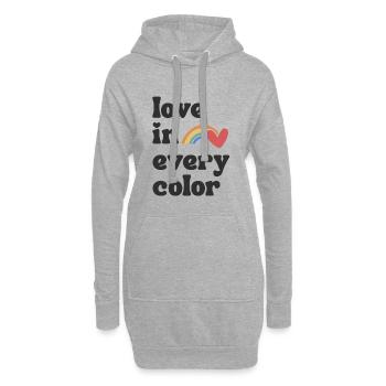 Love in every Color Pride - Hoodie-Kleid - Grau meliert - Vorne