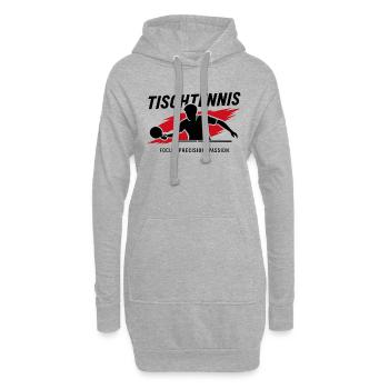 Tischtennis Fokus - Hoodie-Kleid - Grau meliert - Vorne