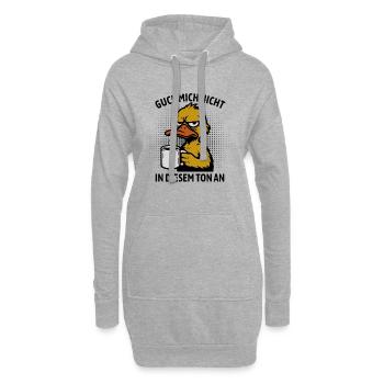 Guck mich nicht in diesem Ton an - Ente - Hoodie-Kleid - Grau meliert - Vorne