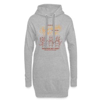 Sauerteigbrot Backbäcker Sauerteigstarter - Hoodie-Kleid - Grau meliert - Vorne
