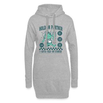 Pain au levain pâtissier : Tenez bon, partenaire - Sweat-shirt à capuche long Femme - gris chiné - Devant