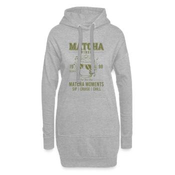 Matcha-Vibes, Matcha-Momente, Sip Cruise Chill Green - Hoodie-Kleid - Grau meliert - Vorne