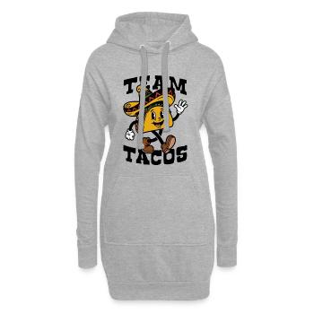 Team Tacos | Fröhlicher Taco Sombrero Cartoon - Hoodie-Kleid - Grau meliert - Vorne