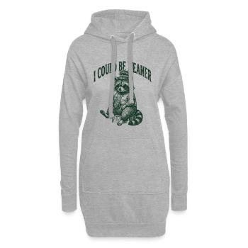 Je pourrais être plus méchant Raton laveur drôle - Sweat-shirt à capuche long Femme - gris chiné - Devant