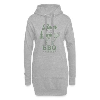 BIÈRE BARBECUE RÉPÉTITION Grilling Beer Graphic - Sweat-shirt à capuche long Femme - gris chiné - Devant