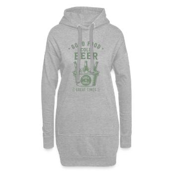 GOOD FOOD COLD BEER CHILL AND GRILL Sommer - Hoodie-Kleid - Grau meliert - Vorne