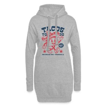 Tacos To Go | Fröhlicher Taco Sombrero Cartoon - Hoodie-Kleid - Grau meliert - Vorne