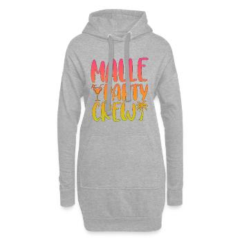 L’équipe de la Malle Party célèbre les fêtes de Majorque - Sweat-shirt à capuche long Femme - gris chiné - Devant